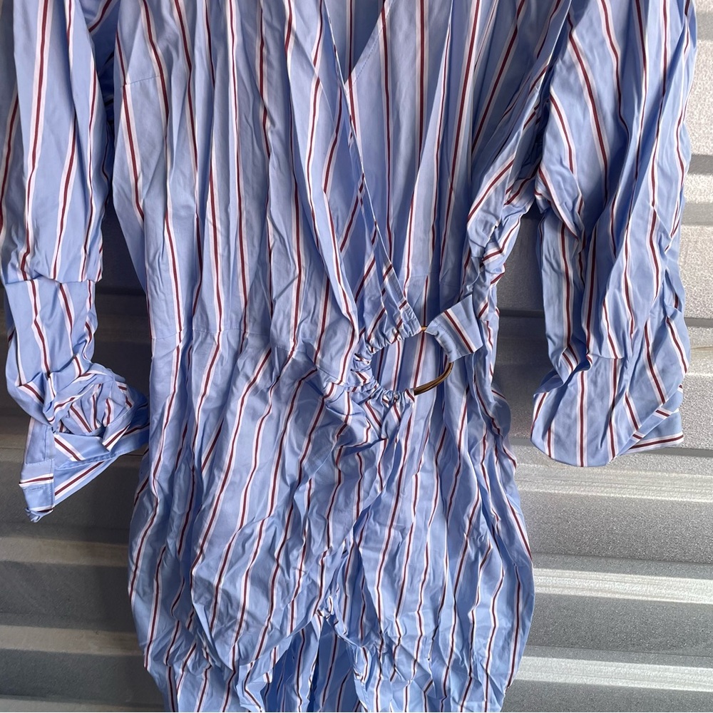 Veronica Beard afton striped wrap dress - Picture 3 of 7